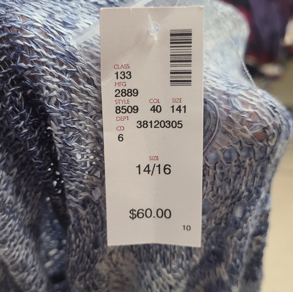 New with Tags Avenye Blue Cardigan Duster size 14/16 - Picture 4 of 7